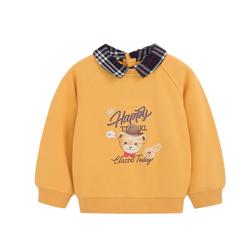 精典泰迪男童卫衣儿童长袖上衣宝宝翻领运动服童装套头衫