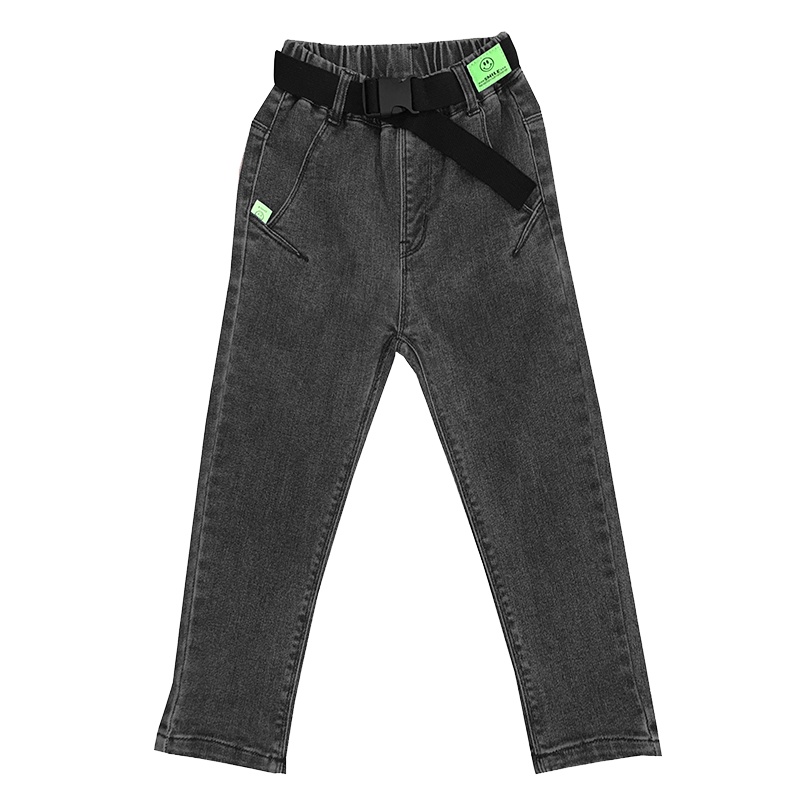 Bantyna班蒂纳男童牛仔裤秋季中大童新款宽松直筒立体兜松紧腰儿童休闲工装长裤