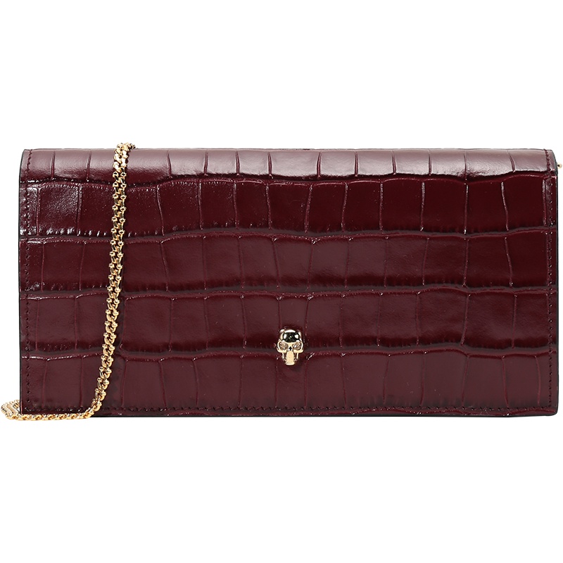 ALEXANDER MCQUEEN 亚历山大·麦昆女士 皮革单肩斜挎包手拿包链条包 632031 1JM0G