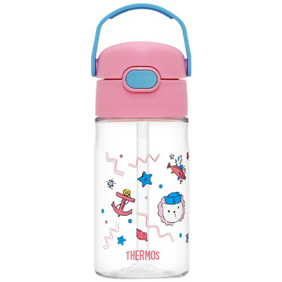 膳魔师(THERMOS)塑料杯tritan吸管杯吸便携婴儿防呛宝宝学饮杯BBSD-400