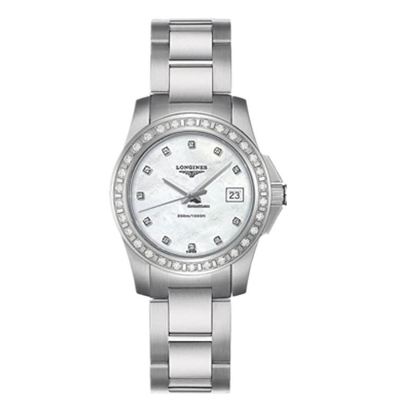 瑞士浪琴(longines)手表女士康卡斯系列时尚镶钻女士石英表 L3.258.0.88.6