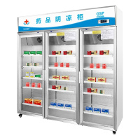 乐创(lecon) 药品阴凉展示柜医药柜药店冷藏医用冷柜陈列柜药品柜阴凉柜 三门上置压缩机合金门1200L