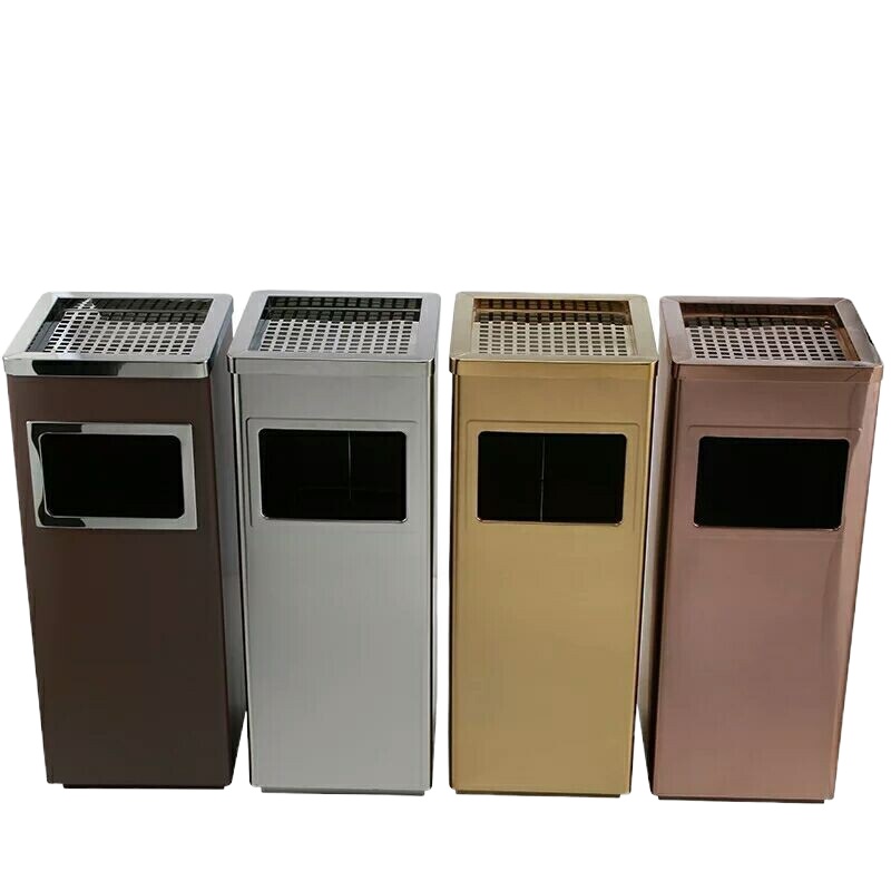 鑫缇乐 不锈钢分类垃圾桶 机场地铁高铁站专用果皮箱 可定制 L240*W240*H610mm