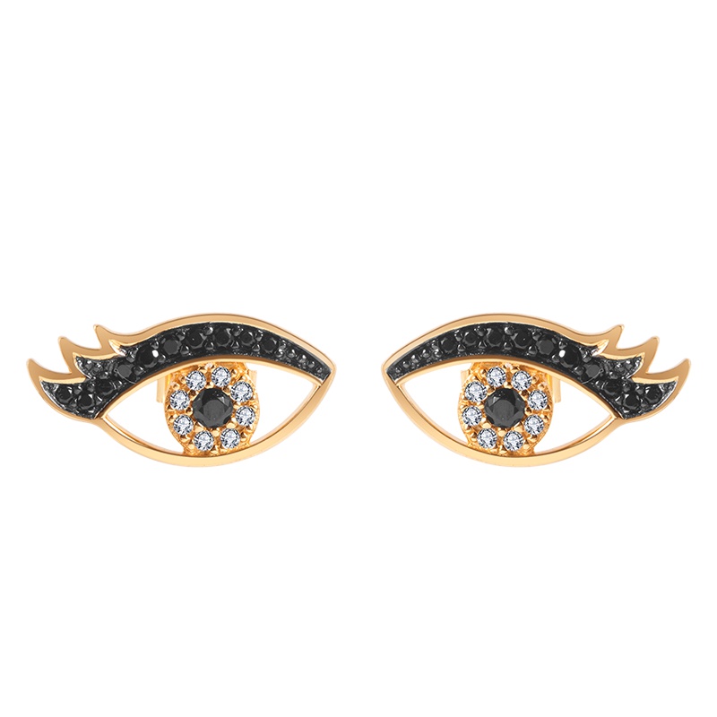 【美国】MY FASHION DESIGN 925银 镶嵌锆石 自由真我系列 恶魔之眼耳钉MYE1826