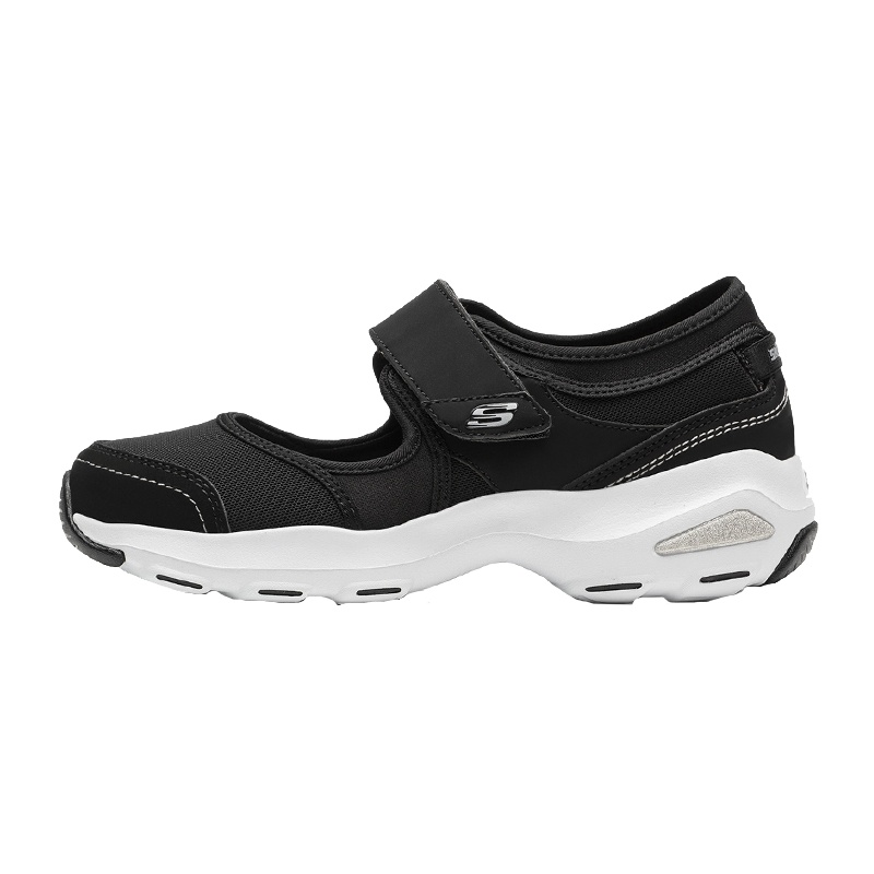 Skechers/斯凯奇女士D'lites熊猫鞋 厚底魔术贴休闲凉鞋12850-BKW