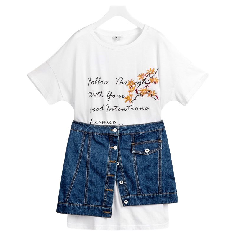 N拉夏贝尔夏港味时尚套装印花字母休闲校园显瘦气质两件套