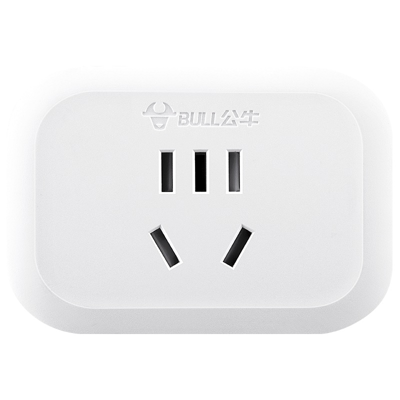 公牛(BULL)插座 GN-902A新国标带保护门 无开关 一转三无线转换插头/转换插座/转换器