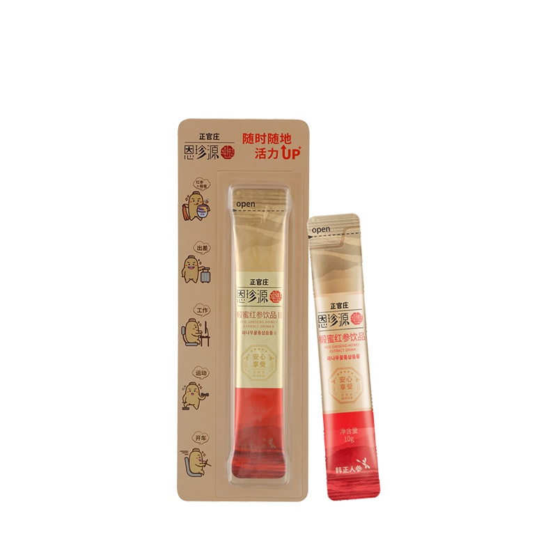 正官庄(Korean Red Ginseng)恩珍源椴蜜红参饮品II10g单条装 人参红参 休闲滋补