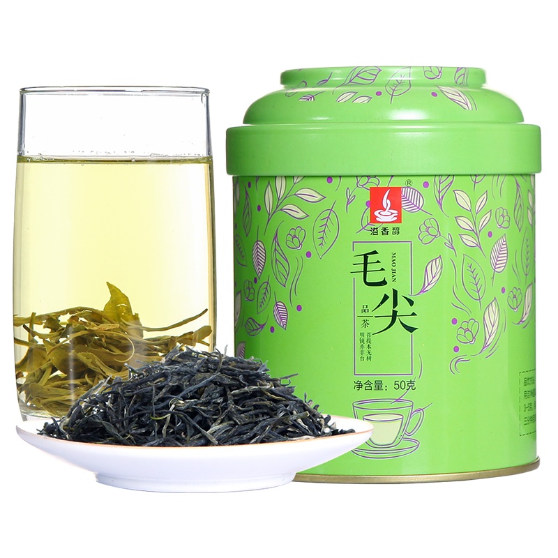 溢香醇绿茶 毛尖春茶雨前嫩芽罐装50g散装浓香型茶