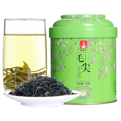 溢香醇绿茶 毛尖春茶雨前嫩芽罐装50g散装浓香型茶