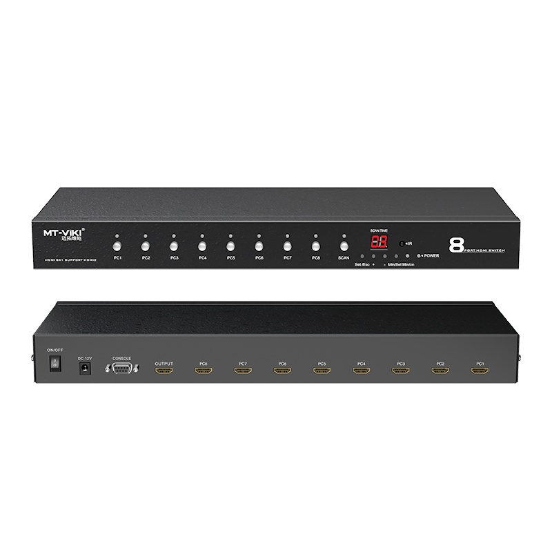 迈拓维矩MT-HD0801 hdmi切换器8进1出8口八进一出RS232控制高清4K自动识别信号