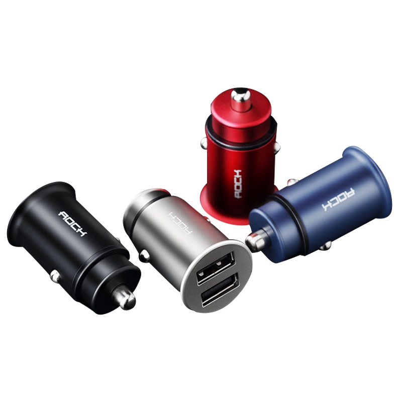 洛克(ROCK)金属迷你车载充电器4.8A(Metal mini car charger 4.8A) 5797 黑色