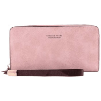 袋鼠粉色钱包女长款简约百搭大气时尚拉链多功能大容量手拿包