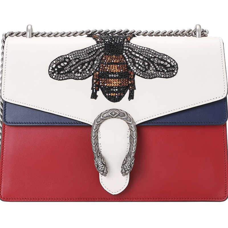 GUCCI 古驰 Dionysus 酒神包 单肩包 斜挎包 链条包 双虎头搭扣粒纹皮403348银扣