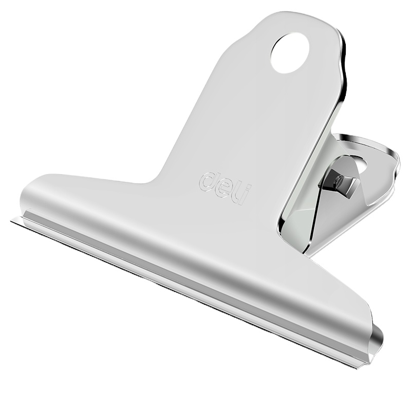 得力(deli)4只76mm小号山形票据票夹画板夹 财务票据夹金属票据夹子