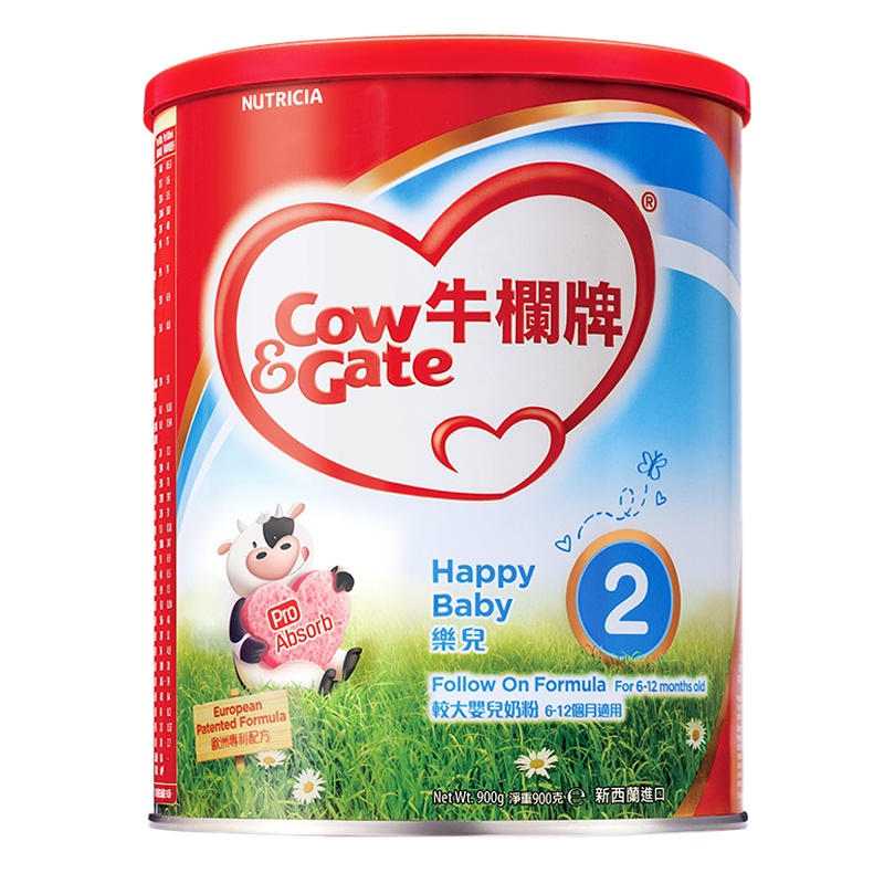 原装进口港版香港牛栏COW&GATE婴幼儿配方牛奶奶粉新升级A2 β-酪蛋白2段(6-12个月)900g