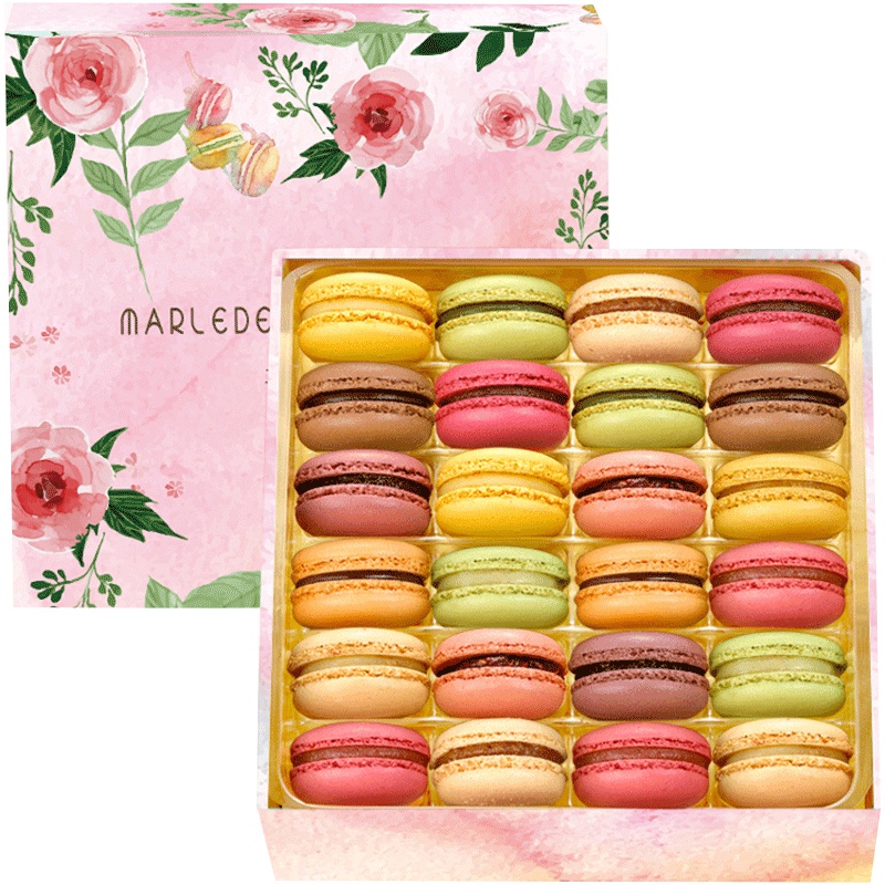 玛呖德法式手工马卡龙甜点休闲零食品甜品礼盒装西式糕点24枚