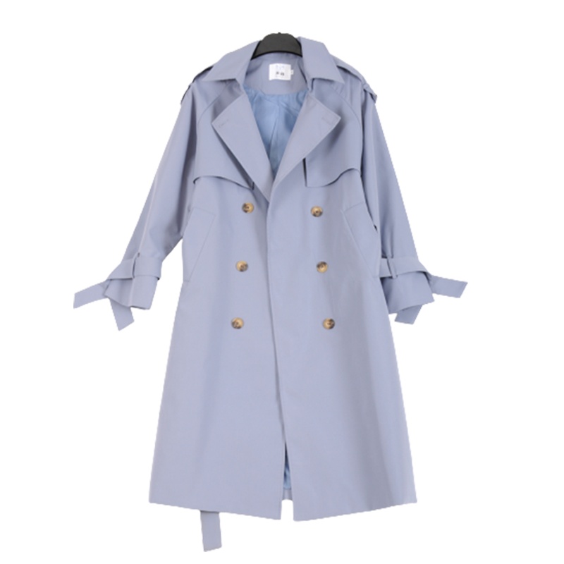 拉夏贝尔Laetia风衣女中长款新韩版休闲卡其色气质外套 高质版911611962