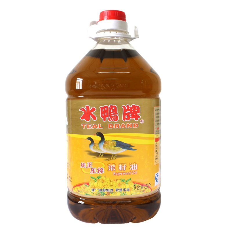水鸭纯正压榨菜籽油5L/桶 非转基因食用油 物理压榨 放心粮油 粮农出品