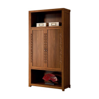钜晟 新中式办公柜1.0米右两门对开文件柜胡桃实木资料柜JS-GLZW-4102R