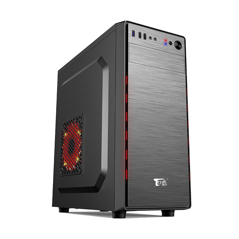 航嘉百盛RA360A U3机箱 天王星 办公商务简洁拉丝面板台式电脑机箱前置带U3