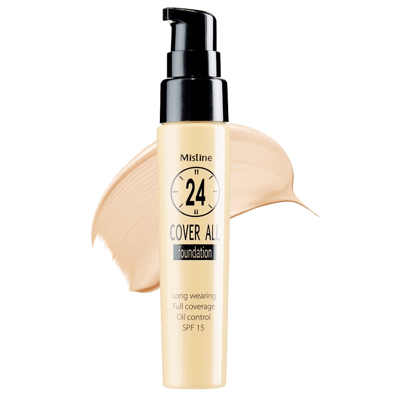 Mistine 蜜丝婷 24小时持妆粉底液 25ml F1 象牙白防晒隔离防晒隔离