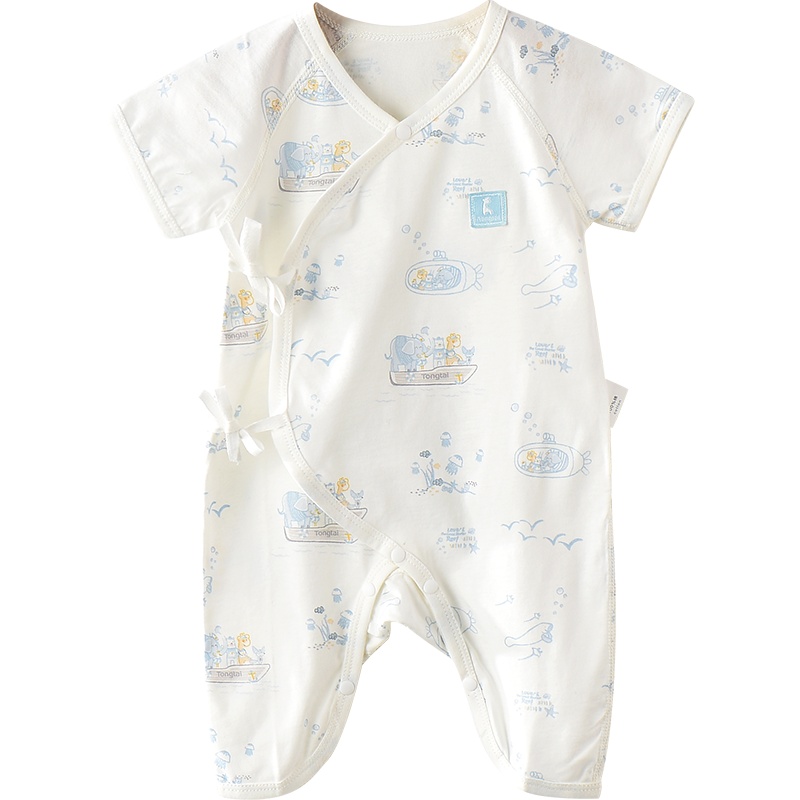 童泰(TONGTAI)夏季婴儿衣服0-3月新生儿纯棉哈衣婴儿短袖蝴蝶连体衣儿童内衣