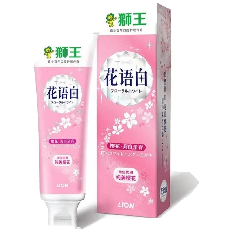 LION/狮王花语白樱花女士牙膏纯美樱花美白清新口气防蛀140g