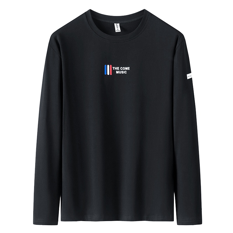 三弦(LA CORDE)圆领t恤男春秋款休闲纯色潮宽松薄款男士打底衫无帽长袖情侣卫衣LA-MYY6005