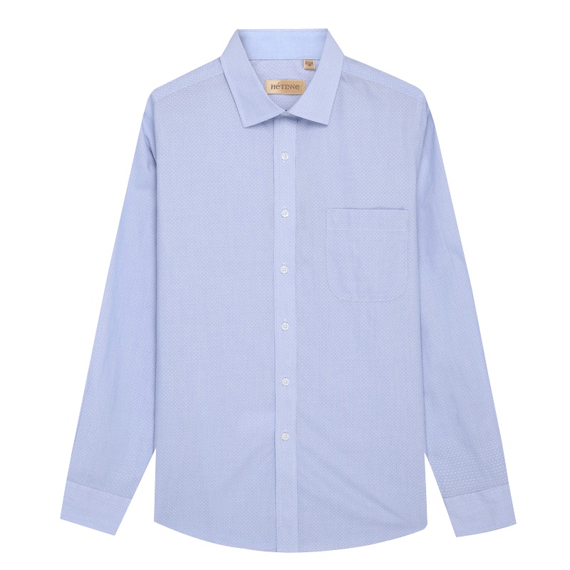 红豆旗下高端品牌轩帝尼(HETINNE)男装2019春夏新款轻奢商务DP免烫修身正装长袖男式衬衫