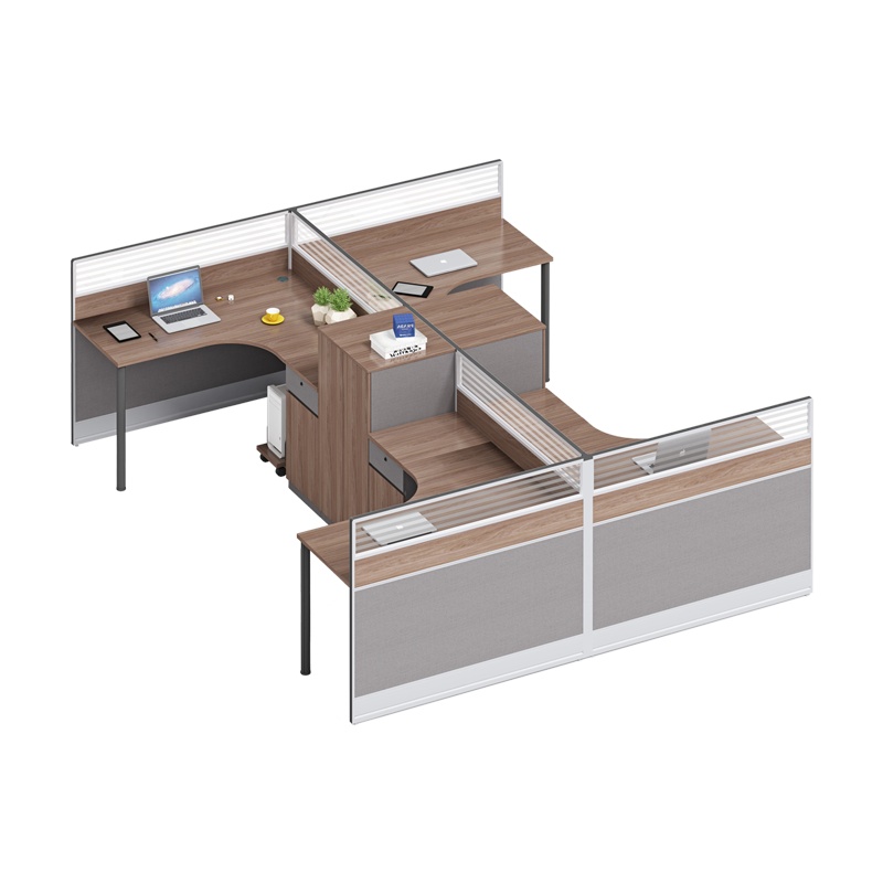 科朔 办公桌职员桌 员工桌 板式屏风桌 带小柜 八人位 KS-06L3024