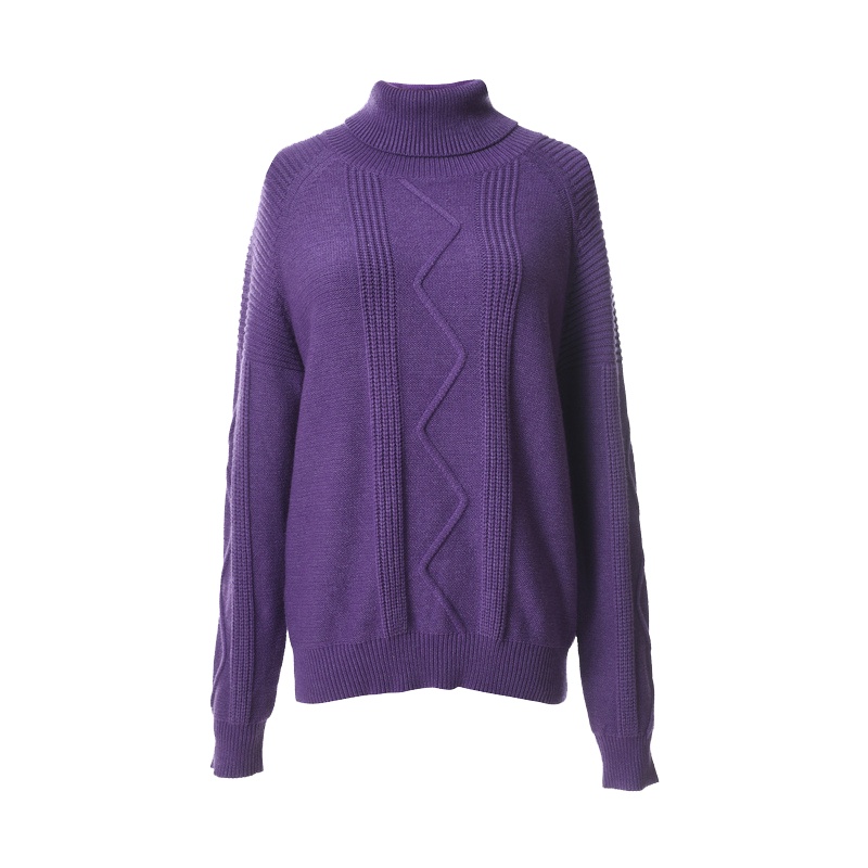 欧昵雪冬装高领慵懒风宽松套头毛衣女显瘦长袖针织衫上衣