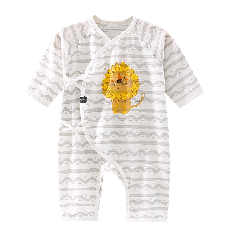 Aengbay 宝宝衣服纱布和服3-6月新生婴儿夏季薄款和尚服超萌