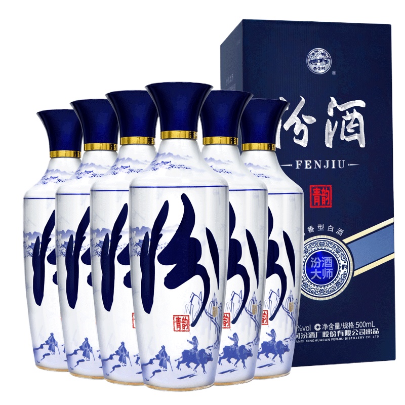 汾酒 汾酒 大师 青韵 53度 500ml*6瓶整箱 清香型白酒