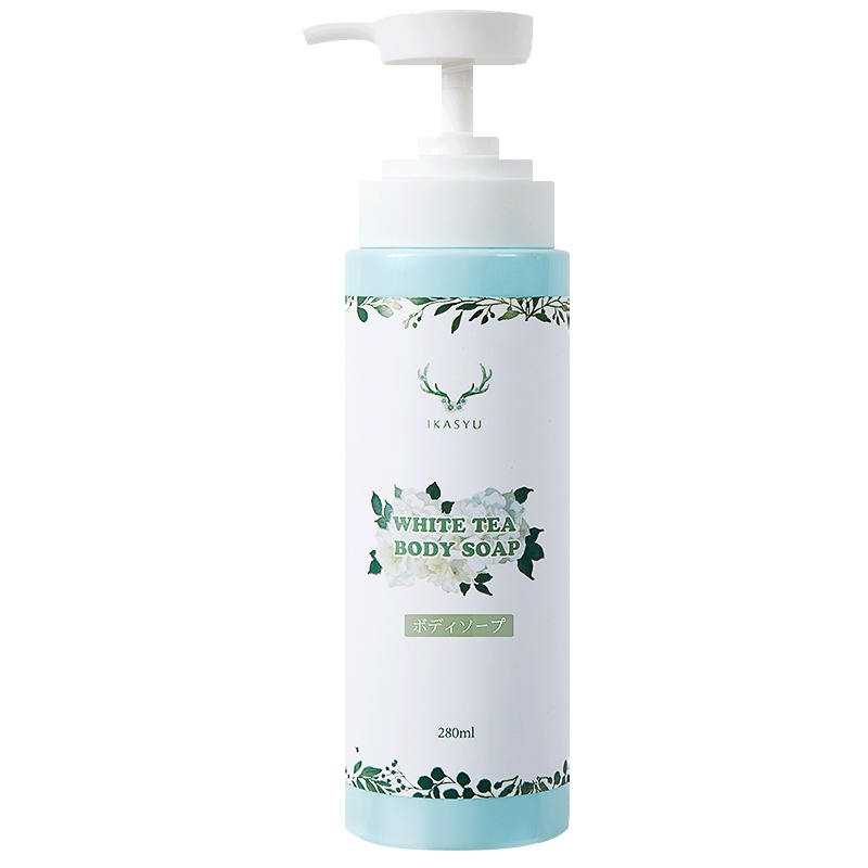 IKASYU/日本鹿秀因子 白茶沐浴露280ml 玻尿酸保湿补水香体持久留香