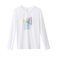 OSA白色印花长袖T恤女显瘦上衣春装2021年新款薄款打底衫体恤夏季