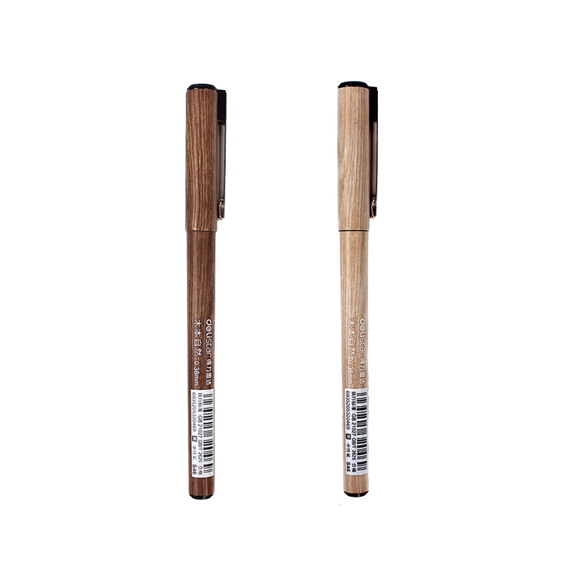 得力(deli) S46中性笔0.38mm全针管 黑色 12支/盒