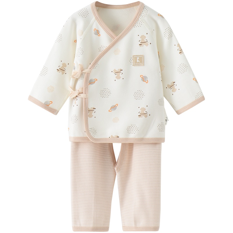 童泰(TONGTAI)四季0-3月新生婴儿男女宝宝和服开裆套装内衣裤子两件套儿童内衣