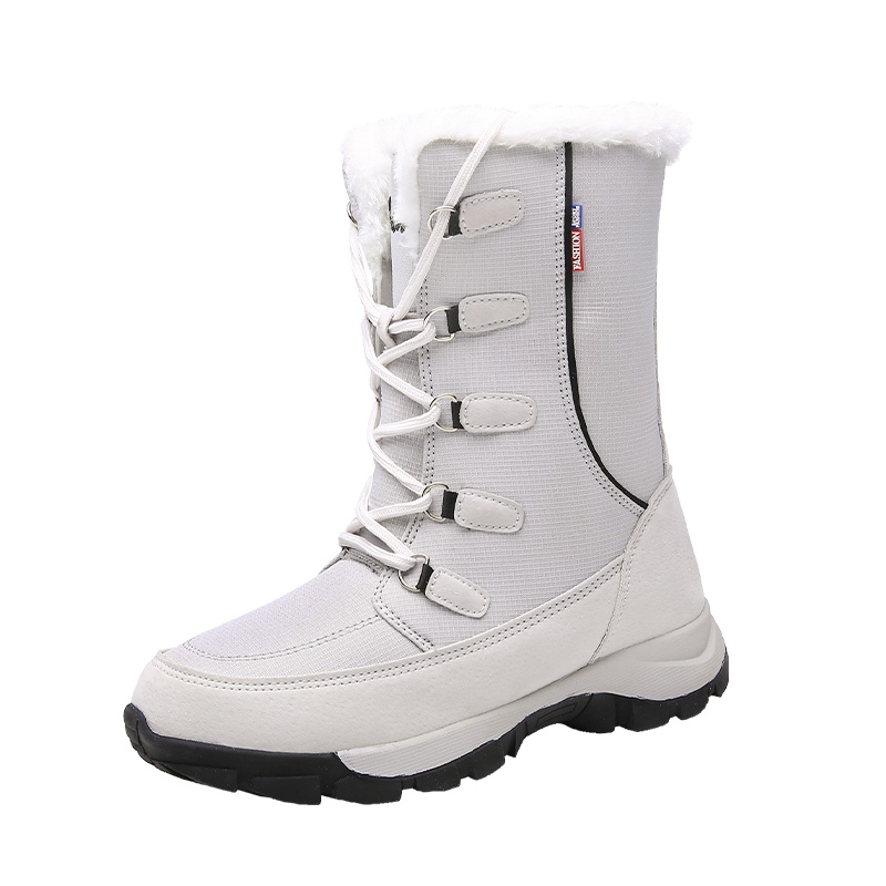 朴尼斯(Pounise)东北雪地靴女冬季保暖加绒防水防滑加厚大码女士户外棉鞋中筒高帮 TF79-1621