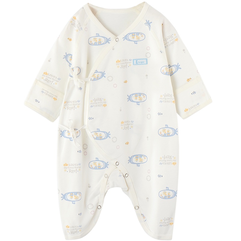 童泰四季款婴儿衣服0-3月新生儿蝴蝶哈衣婴儿纯棉连体衣