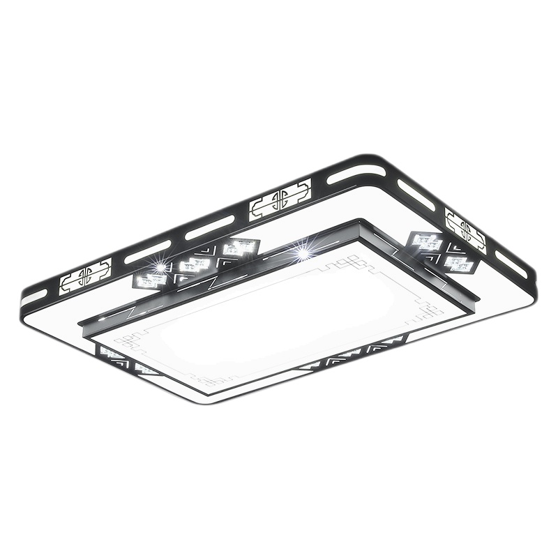 客厅灯简约现代大气长方形大灯卧室餐厅灯新中式吸顶灯2021年新款