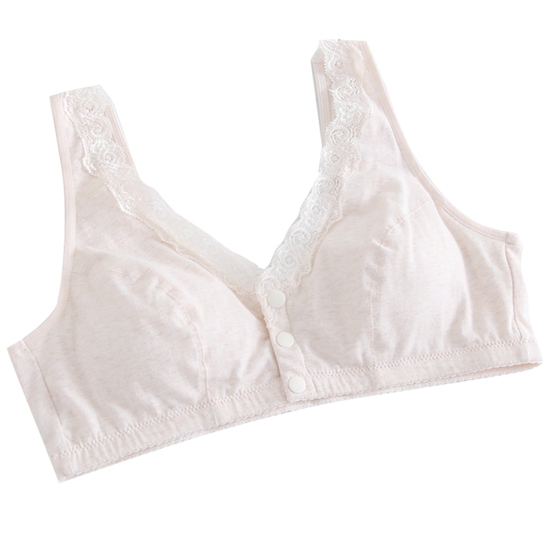 A&Bab文胸无钢圈中老年背心式大码胸罩舒适前开扣妈妈文胸