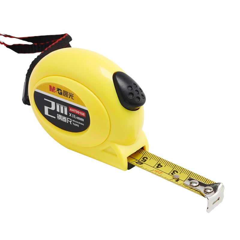 晨光文具2m*16mm自停顿标准钢卷尺 办公/家庭装修通用米尺 5个装AHT99106