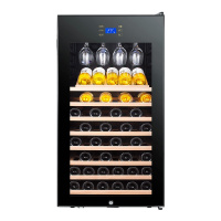 candor/凯得 JC-230E 恒温红酒柜 压缩机风冷带锁玻璃面板 榉木层架61瓶 挂杯款 230L