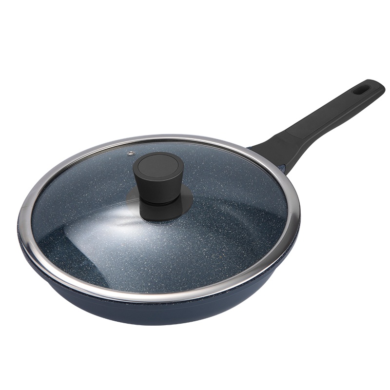 欧美达麦饭石不粘锅煎锅具家用平底炒菜锅多功能电磁炉燃气灶适用