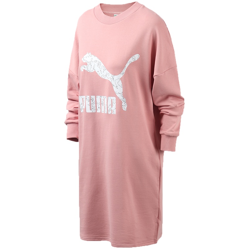 PUMA彪马女装运动服休闲圆领套头衫卫衣连衣裙595927