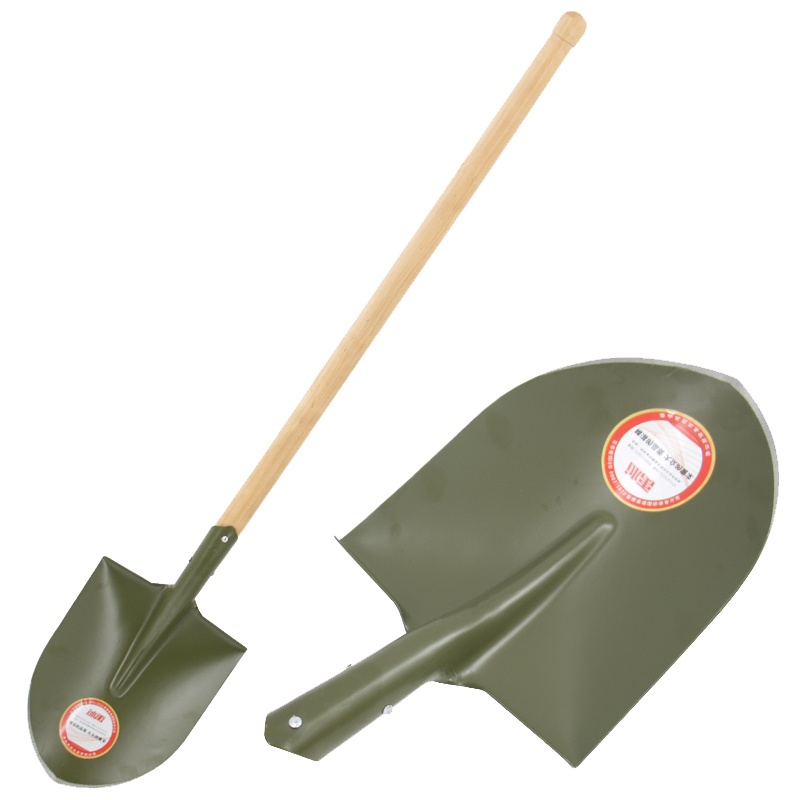 冰禹 BY-348-1 军铲军锹工业清洁木柄铁锹铁镐 铲土锹 铁锹铁镐 120cm优质大军锹
