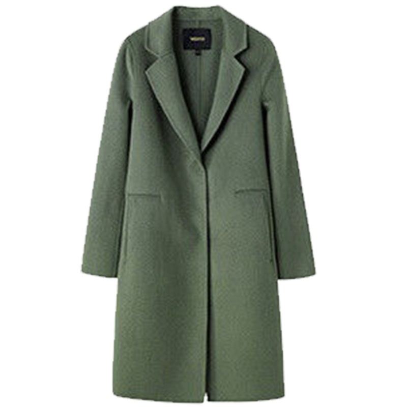 7M莫丽菲尔韩版中长款直筒显瘦纯色毛呢气质双面呢大衣70010877