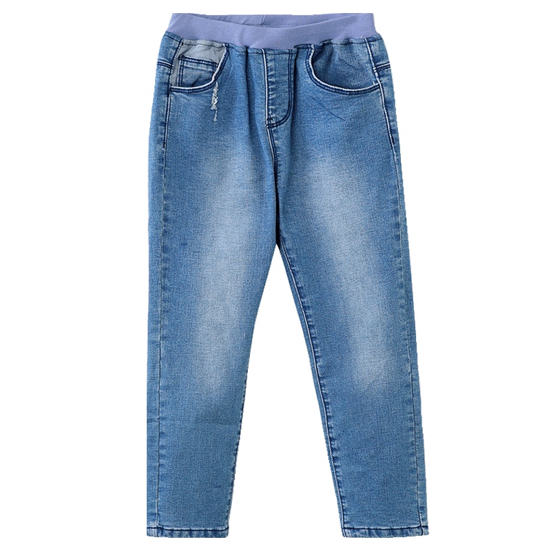 铅笔俱乐部童装2019秋冬新款女童牛仔长裤中大童牛仔裤子儿童加厚