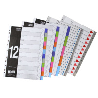 金得利(KINARY)T012A-P胶质彩色分类索引卡12页分页纸隔页纸